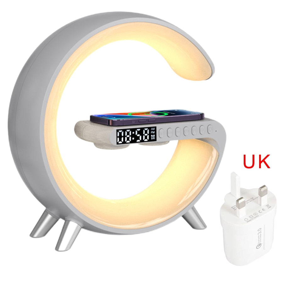 Bluetooth Speaker LED Alarm Clock.RGB Colorful Atmosphere Night Light Lamp