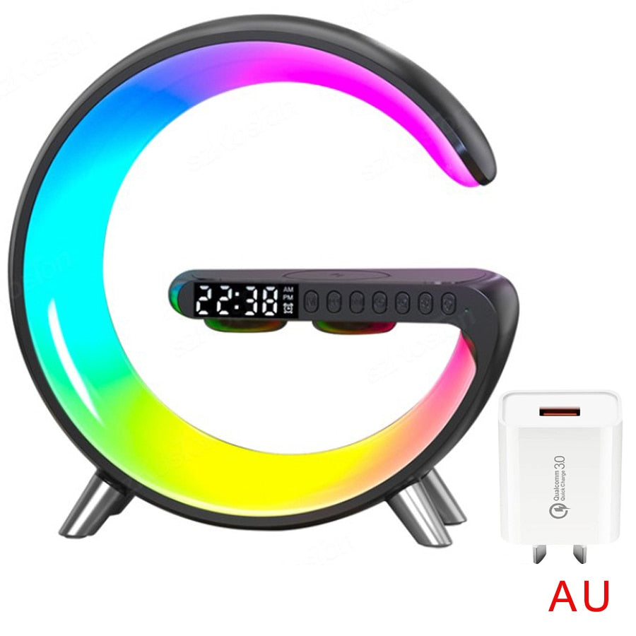 Bluetooth Speaker LED Alarm Clock.RGB Colorful Atmosphere Night Light Lamp