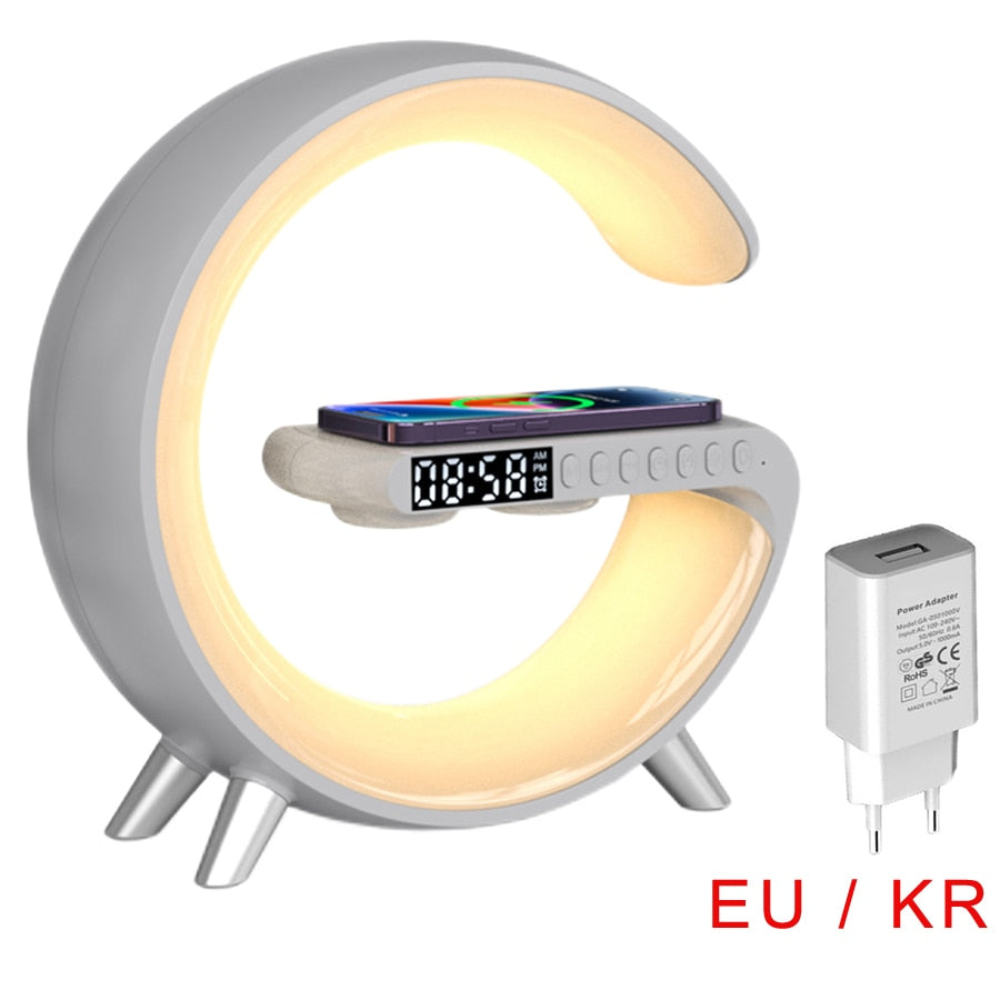 Bluetooth Speaker LED Alarm Clock.RGB Colorful Atmosphere Night Light Lamp