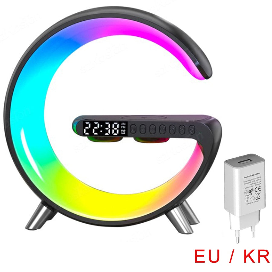 Bluetooth Speaker LED Alarm Clock.RGB Colorful Atmosphere Night Light Lamp