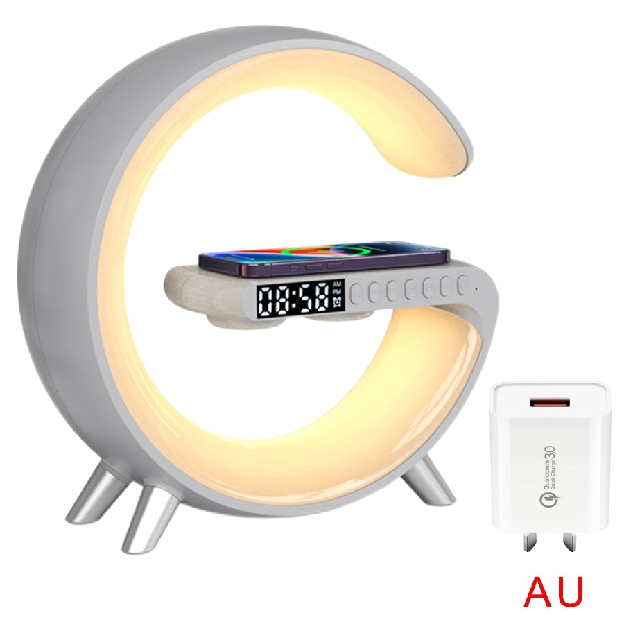 Bluetooth Speaker LED Alarm Clock.RGB Colorful Atmosphere Night Light Lamp