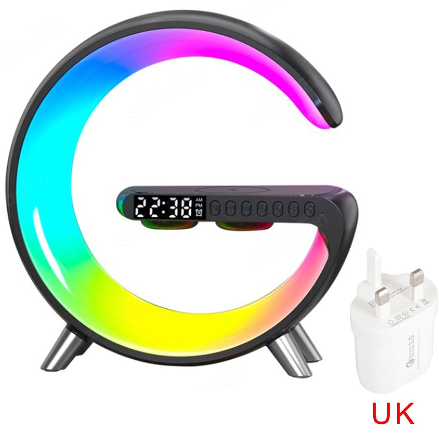 Bluetooth Speaker LED Alarm Clock.RGB Colorful Atmosphere Night Light Lamp