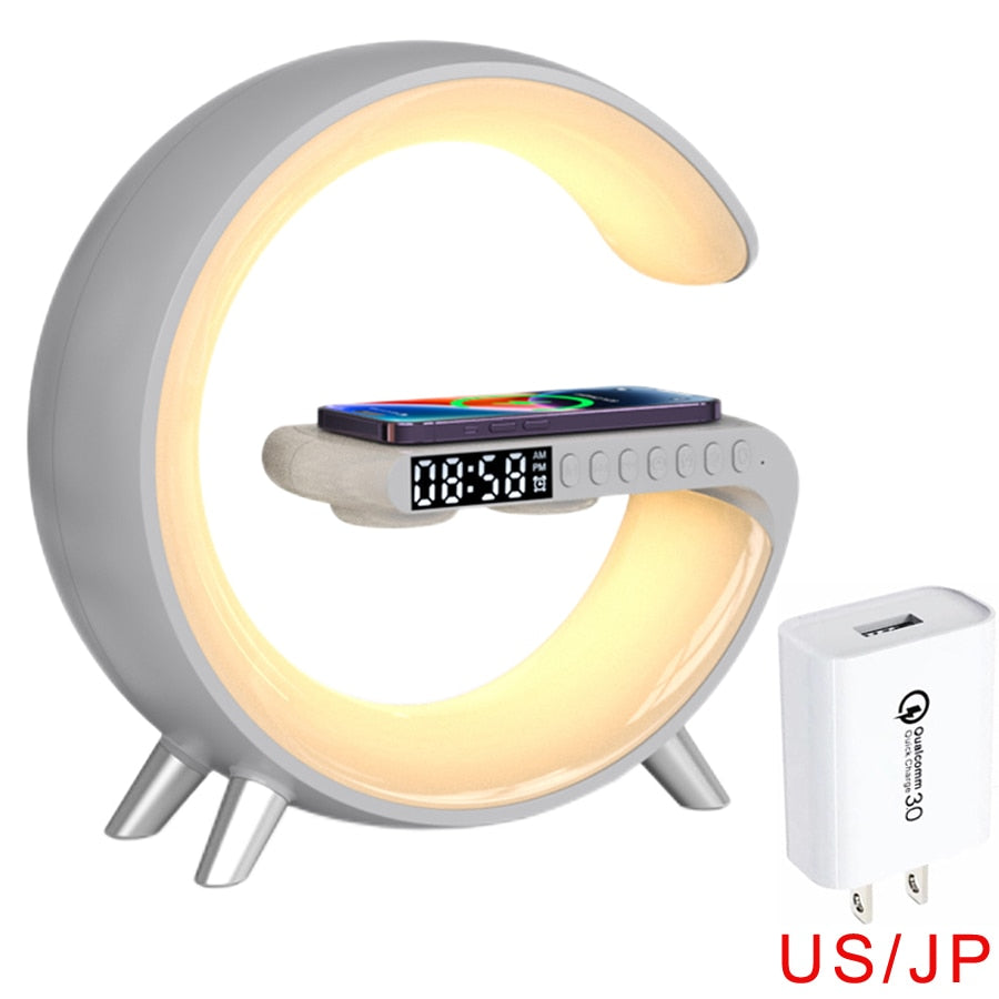 Bluetooth Speaker LED Alarm Clock.RGB Colorful Atmosphere Night Light Lamp